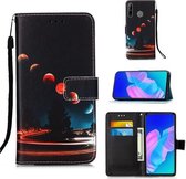 Voor Huawei P40 Lite E / Y7P Schilderen Horizontale Flip Leren Case met Houder & Kaartsleuf & Portemonnee & Lanyard (Wandering Earth)