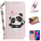 Voor iPhone 12 mini 3D Gekleurde Tekening Horizontale Leren Flip Case met Houder & Kaartsleuven & Portemonnee & Lanyard (Hart Panda)