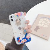 Voor iPhone 11 Pro Painted Koffer Gestreept TPU-hoesje (Balloon Bear)