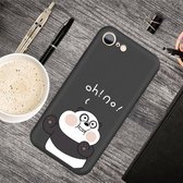 Voor iPhone SE 2020 & 8 & 7 Cartoon dier patroon schokbestendig TPU beschermhoes (zwarte panda)
