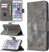 Voor iPhone 6 Plus bijpassende kleur Krokodiltextuur Horizontale flip PU lederen tas met portemonnee & houder & kaartsleuven (grijs)
