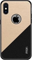 MOFI schokbestendig TPU + pc + stoffen hoesje voor iPhone XS (goud)