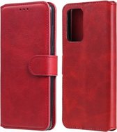 Voor Samsung Galaxy A52 5G klassieke kalfsstructuur PU + TPU horizontale flip lederen tas, met houder en kaartsleuven en portemonnee (rood)