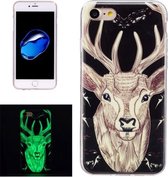 Voor iPhone 8 & 7 Noctilucent Deer Pattern IMD Vakmanschap Zachte TPU Cover Case