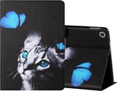 Voor Huawei Honor Pad 6 / X6 & Enjoy 2 & MatePad T10 / T10S Gekleurde Tekening Horizontale Flip Leren Case met Houder & Kaartsleuven (Vlinder Kat)