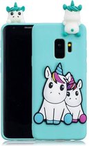 Voor Galaxy S9 3D Cartoon patroon schokbestendig TPU beschermhoes (paar eenhoorn)