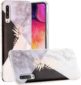 Voor Galaxy A50s Hot Stamping Geometric Marble IMD Craft TPU Beschermhoes (Ananas)