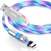 TOPK AM22 USB naar USB-C / Type-C 540 graden buigbare streamerbal magnetische datakabel, kabellengte: 1m (kleur)