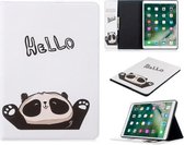 Voor iPad 10.2 Gekleurd tekeningpatroon Horizontaal Flip PU lederen hoes met houder & kaartsleuven & portemonnee (Hallo Panda)