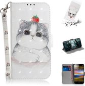 3D Schilderen Patroon Gekleurde Tekening Horizontale Flip Leren Case met Houder & Kaartsleuven & Portemonnee Voor Sony Xperia L3 (Leuke Kat)