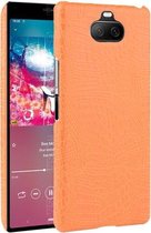 Voor Sony Xperia 8 schokbestendige krokodiltextuur pc + PU-hoes (oranje)