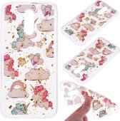 Cartoon patroon goudfolie stijl Dropping Glue TPU zachte beschermhoes voor Huawei Mate20 Lite (Pony)