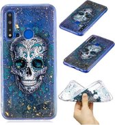 Voor Huawei Nova 5i Cartoon Patroon Goudfolie Stijl Dropping Lijm TPU Zachte Beschermhoes (Schedel)