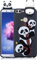 Voor Huawei Enjoy 7s schokbestendig Cartoon TPU beschermhoes (drie panda's)