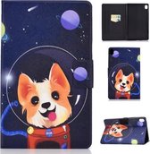 Voor Huawei MediaPad M6 10.8 Gekleurde Tekening Elektrisch Geperst Horizontale Flip Leren Case, met Houder & Kaartsleuven (Hond)