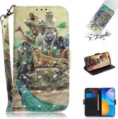 Voor Huawei Y7a 3D Gekleurde Tekening Horizontale Flip Leren Case met Houder & Kaartsleuven & Portemonnee & Lanyard (Zoo)