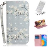 Voor Huawei P Smart 2021 3D Gekleurde Tekening Horizontale Flip Leren Case met Houder & Kaartsleuven & Portemonnee & Lanyard (Magnolia)