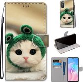 Voor Huawei Enjoy Z / 20 Pro Gekleurde Tekening Cross Textuur Horizontale Flip PU Lederen Case met Houder & Kaartsleuven & Portemonnee & Lanyard (Frog Kitten)