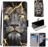 Voor Nokia 2.4 Gekleurde Tekening Cross Textuur Horizontale Flip PU Lederen Case met Houder & Kaartsleuven & Portemonnee & Lanyard (Fission Lion)