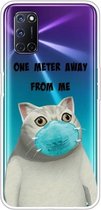 Voor OPPO A52 / A72 / A92 Gekleurde tekening Clear TPU Cover Beschermhoesjes (Mask Cat)