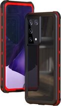 Voor Samsung Galaxy S21 Ultra 5G RedPepper Transparant Dot Schokbestendig Waterdicht PC + TPU Beschermhoes (Rood)