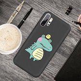 Voor Galaxy Note 10+ Cartoon Animal Pattern Shockproof TPU beschermhoes (Black Crocodile Bird)
