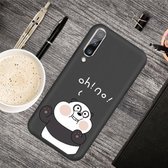 Voor Galaxy A50 Cartoon Animal Pattern Shockproof TPU beschermhoes (Black Panda)