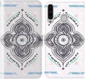 Voor Samsung Galaxy A20 & A30 3D-schilderij Gekleurd tekeningpatroon Horizontaal Flip TPU + PU-lederen hoes met houder & kaartsleuven & portemonnee & lanyard (tol)