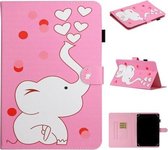 Voor 8 inch Universele Tablet PC Gekleurde Tekening Patroon Horizontale Flip PU Lederen Case met Houder & Kaartsleuf (liefdevolle Olifant)