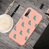 Voor Galaxy A70 Cartoon dier patroon schokbestendig TPU beschermhoes (oranje dinosaurussen)