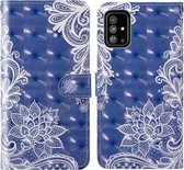 Voor Samsung Galaxy A51 3D Schilderij Gekleurd Tekening Patroon Horizontaal Flip TPU + PU Leren Hoesje met Houder & Kaartsleuven & Portemonnee & Lanyard (Wit Kant)