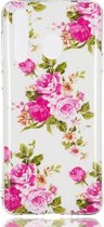 Rosa Multiflora Flower Pattern Noctilucent TPU Soft Case voor Galaxy A8s