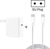 2 in 1 PD 30W USB-C / Type-C + 3A PD 3.0 USB-C / Type-C naar USB-C / Type-C snellaaddatakabelset, kabellengte: 2m, EU-stekker