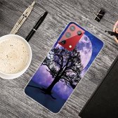 Voor Samsung Galaxy S30 schokbestendig geverfd transparant TPU beschermhoes (Moon Tree)