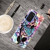 Voor OnePlus 9 schokbestendig geverfd transparant TPU beschermhoes (Starry Rose)