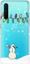 Voor OnePlus Nord Christmas Series transparante TPU beschermhoes (Milk Tea Snowman)