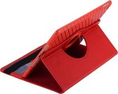 360 graden rotatie Smart Cover lederen tas met houder en kaartsleuven voor iPad Air 2 / iPad 6 (rood)