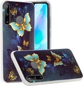 Voor Huawei P40 Lite E Lichtgevende TPU zachte beschermhoes (dubbele vlinders)