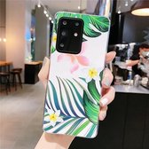 Voor Galaxy S20 Ultra Smooth Flower Series IMD TPU Case (Plumeria White KF3)