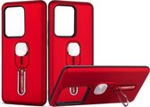 Voor Galaxy S20 Ultra schokbestendig TPU + pc beschermhoes met houder (rood)