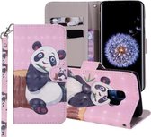 Panda Pattern Gekleurde Tekening Horizontale Leren Flip Case voor Galaxy S9, met Houder & Kaartsleuven & Portemonnee & Lanyard