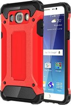 Voor Galaxy J7 (2016) / J710 Tough Armor TPU + pc combinatiebehuizing (rood)