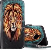 Voor Galaxy S9 glanzend olie reliëf Lion patroon horizontaal flip lederen tas met houder & kaartsleuven en portemonnee