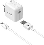 ONDA A11S 2A Opvouwbare USB-reislader met enkele poort Voedingsadapter met micro-USB-oplaadkabel (wit)