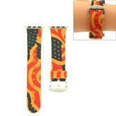 Voor Apple Watch Series 3 & 2 & 1 42mm Fashion The Old Glory Pattern siliconen horlogebandje (oranje)