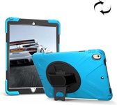 Voor iPad Pro 10,5 inch 360 graden rotatie pc + siliconen beschermhoes met houder en handriem (babyblauw)