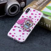 Love Owl Pattern Soft TPU Case voor iPhone X / XS