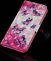 3D-schilderijpatroon Gekleurde tekening Horizontale Flip PU-lederen hoes met houder & kaartsleuven en portemonnee voor iPhone 7 Plus & 8 Plus (Starry Butterflies)