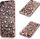 Voor iPhone 7 Plus / 8 Plus Plating Marble Pattern Soft TPU beschermhoes (Leopard)