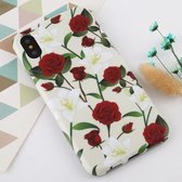 Voor iPhone X / XS Bloempatroon TPU Protecitve Case (Red Rose)